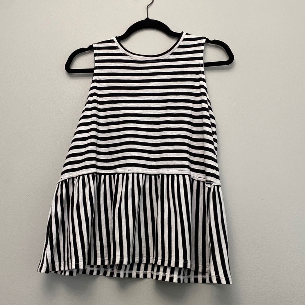 Mud Pie Size Medium (M) Black and White Striped Shirt